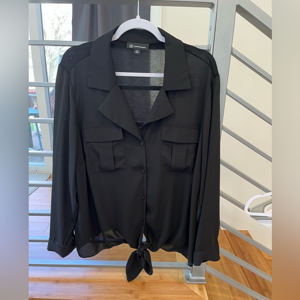 INC black 2x blouse